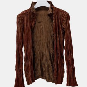 Issey Miyake Velvety Pleats Red Stripe Jacket